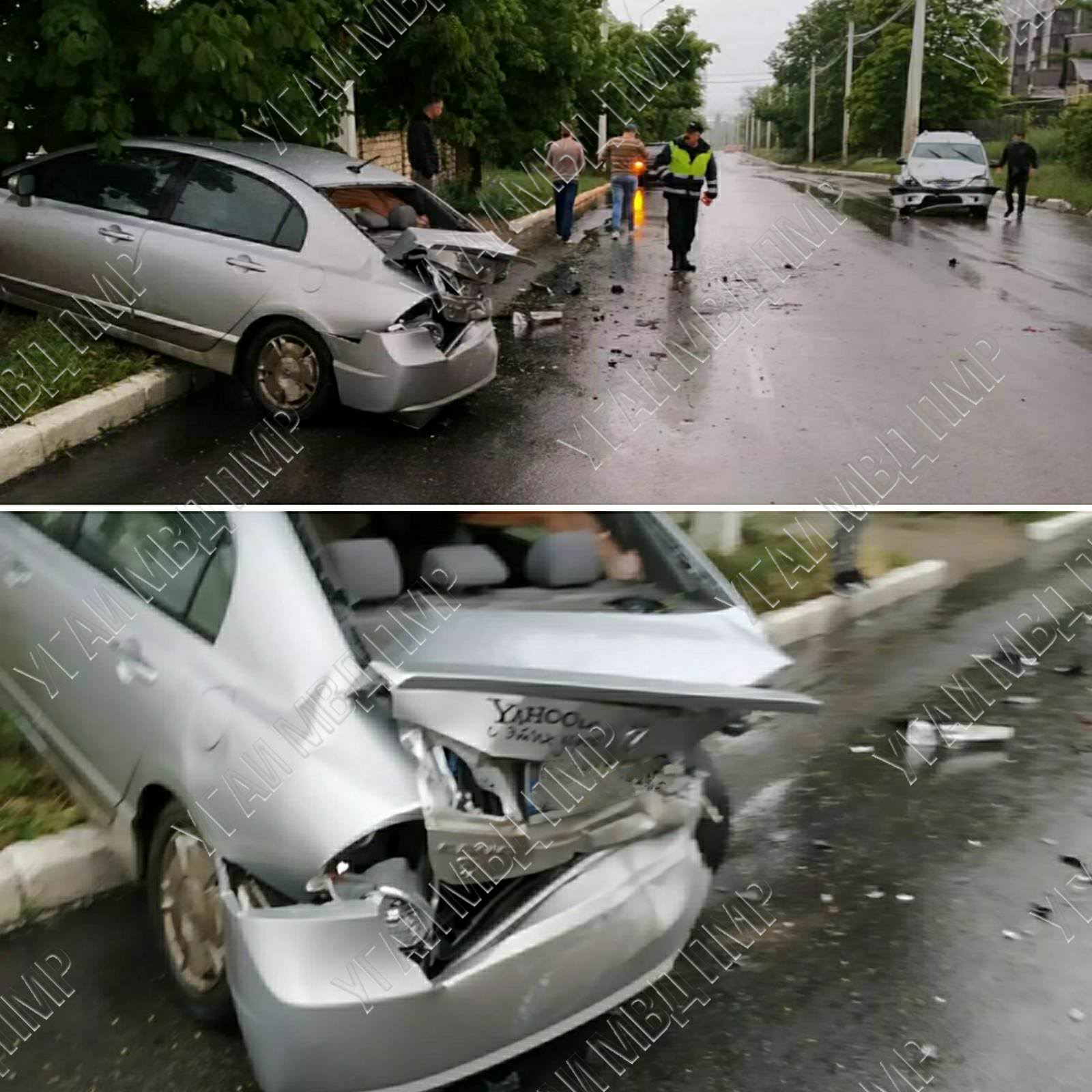 В Бендерах Хонда выехала на встречку и врезалась в Дачию