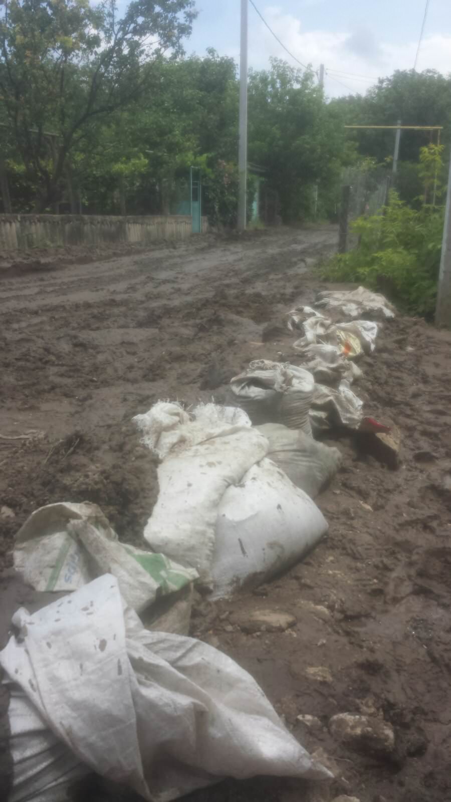 В селе Ержово люди строили дамбы из мешков с землей, чтобы спасти свои дома