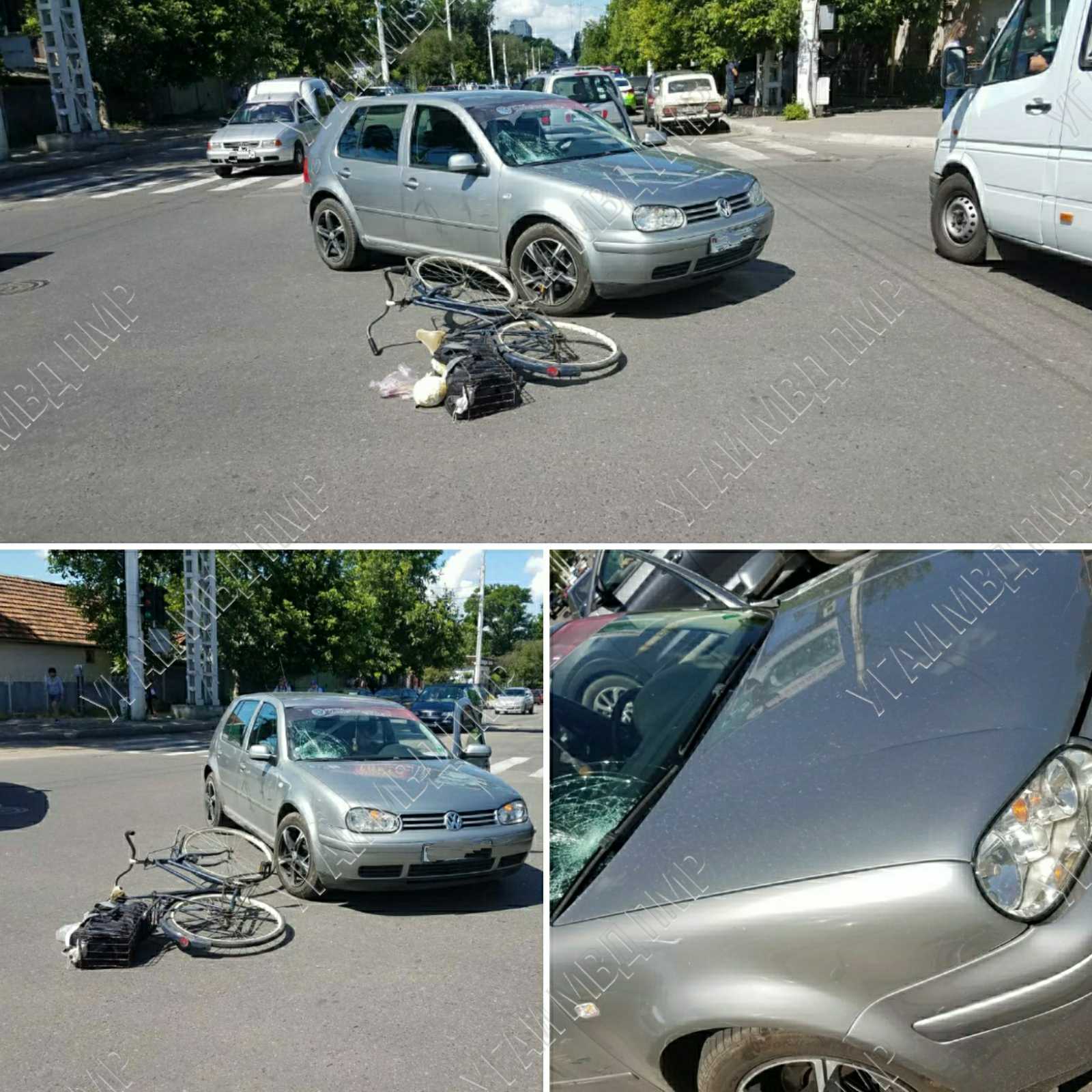 На повороте у центрального рынка в Тирасполе сбили мужчину на велосипеде, приехала скорая